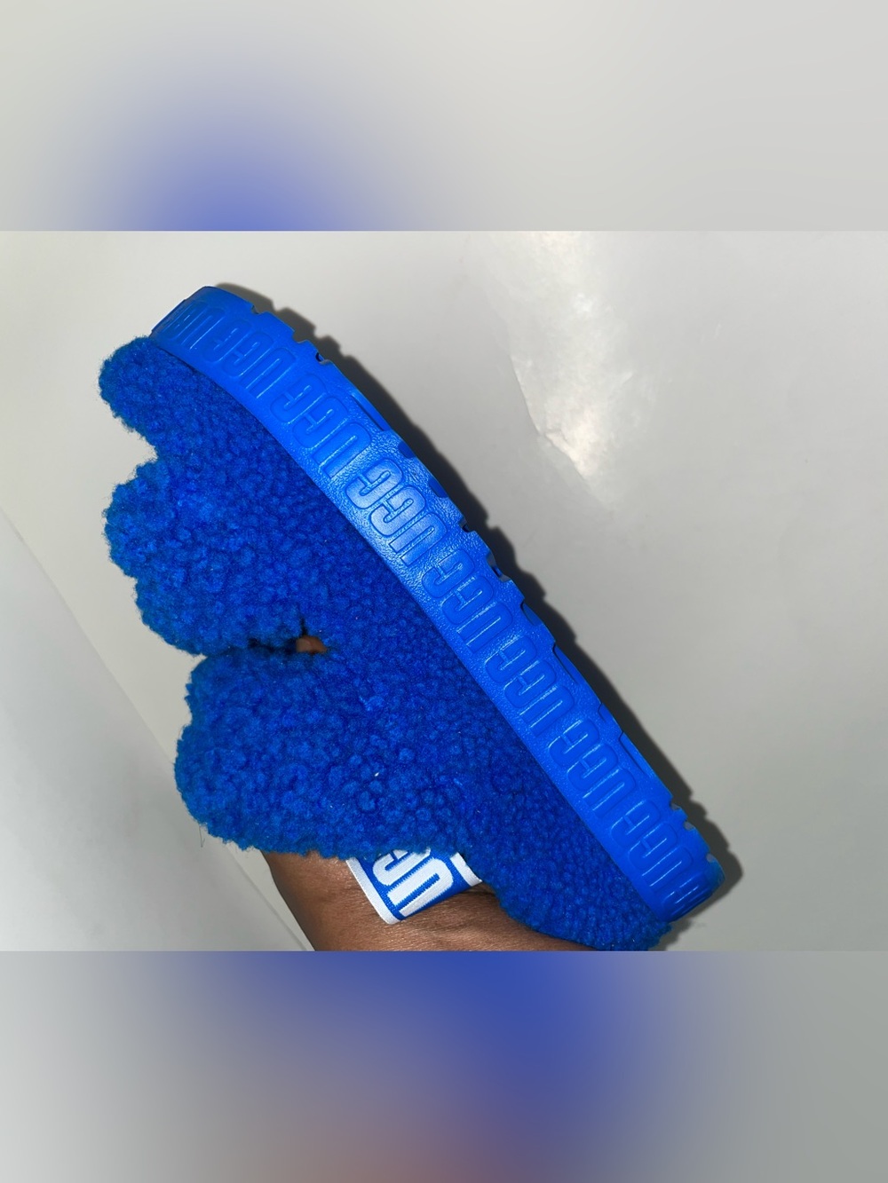 UGG Oh Fluffita Platform Slide Sandals Dive Blue